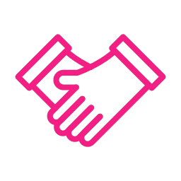 Ícone de aperto de mãos representando parcerias